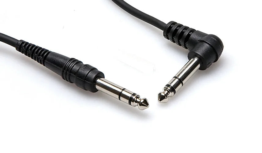 Hosa® Balanced Interconnect Cable 1/4" TRS to Right-Angle 1/4" TRS - Drumsplitters.com